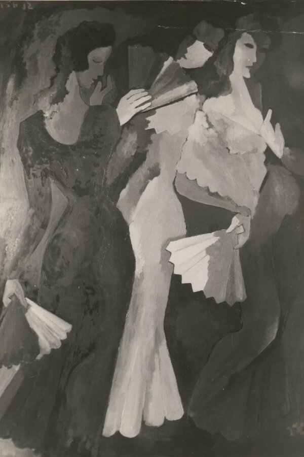 František Kaláb, Tři dívky, 1932, olej, 190 x 130 cm, foto: Plaňava